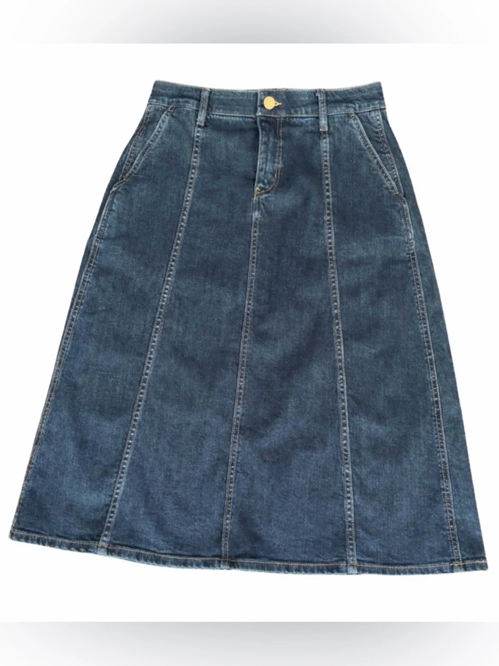 Draper James Denim Midi Skirt A-Line - Picture 1 of 5